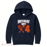 4th Birthday Boy Basketball Dabbing 4 Years Old Afro Boy Kids Hoodie thumb 0