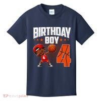 4th Birthday Boy Basketball Dabbing 4 Years Old Afro Boy Kids T-Shirt thumb 0