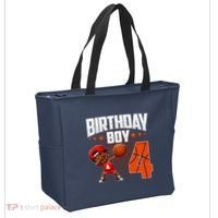 4th Birthday Boy Basketball Dabbing 4 Years Old Afro Boy Tote Bag thumb 2