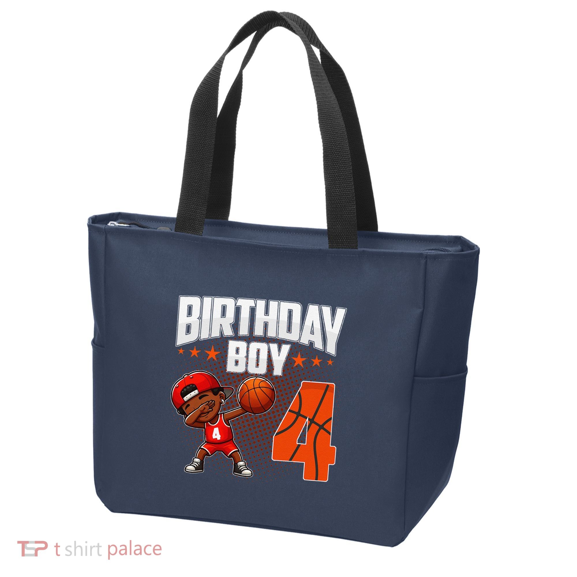 4th Birthday Boy Basketball Dabbing 4 Years Old Afro Boy Tote Bag