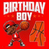 4th Birthday Boy Basketball Dabbing 4 Years Old Afro Boy Santa Hat thumb 1