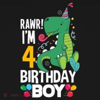 4th Birthday Boy 4 Year Old Birthday Boy T Rex Dinosaur Ornament thumb 1