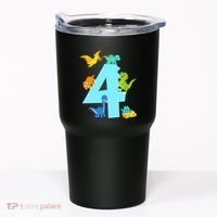 4th Birthday Boy 4 Years Old Dinosaur Toy Dino Tumbler thumb 0
