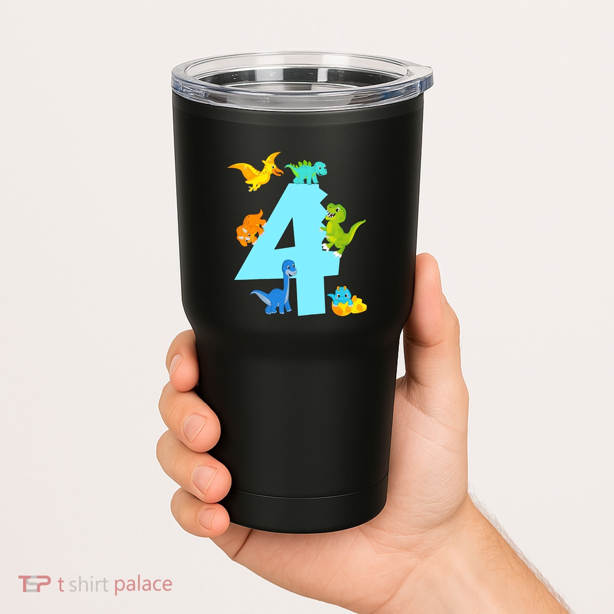 4th Birthday Boy 4 Years Old Dinosaur Toy Dino Tumbler