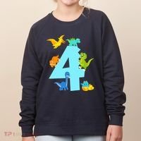 4th Birthday Boy 4 Years Old Dinosaur Toy Dino Women's Sweatshirt thumb 0