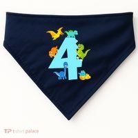 4th Birthday Boy 4 Years Old Dinosaur Toy Dino USA-Made Doggie Bandana thumb 0
