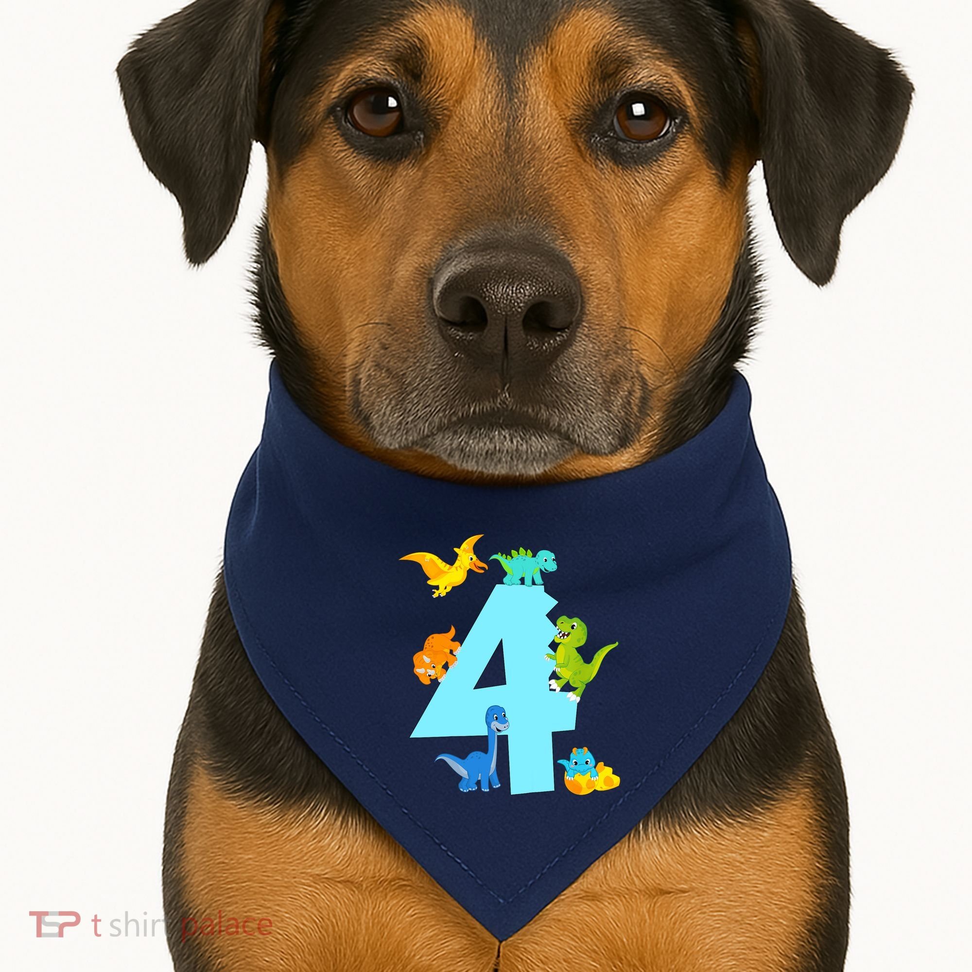 4th Birthday Boy 4 Years Old Dinosaur Toy Dino USA-Made Doggie Bandana