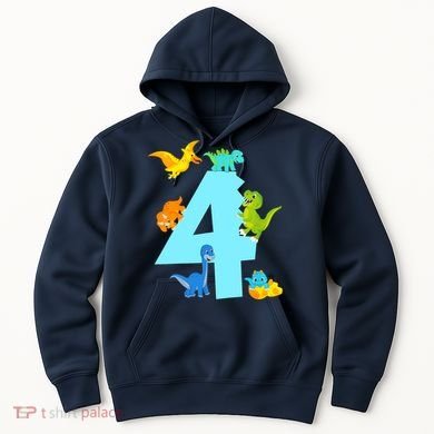 4th Birthday Boy 4 Years Old Dinosaur Toy Dino Hoodie