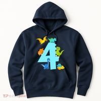 4th Birthday Boy 4 Years Old Dinosaur Toy Dino Hoodie thumb 0