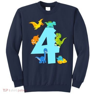 4th Birthday Boy 4 Years Old Dinosaur Toy Dino Sweatshirt