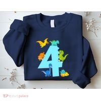 4th Birthday Boy 4 Years Old Dinosaur Toy Dino Sweatshirt thumb 2