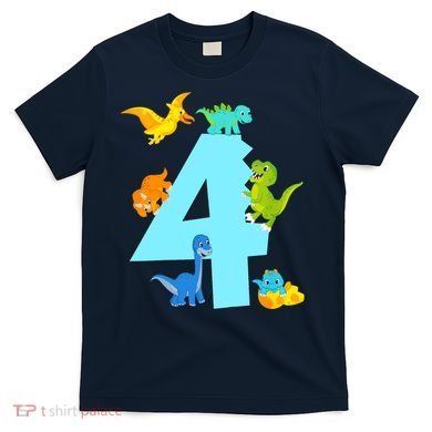 4th Birthday Boy 4 Years Old Dinosaur Toy Dino T-Shirt