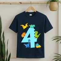 4th Birthday Boy 4 Years Old Dinosaur Toy Dino T-Shirt thumb 2