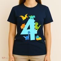 4th Birthday Boy 4 Years Old Dinosaur Toy Dino T-Shirt thumb 4