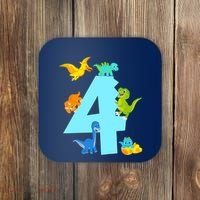4th Birthday Boy 4 Years Old Dinosaur Toy Dino Coaster thumb 0