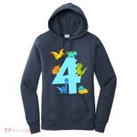 4th Birthday Boy 4 Years Old Dinosaur Toy Dino Women's Hoodie thumb 0