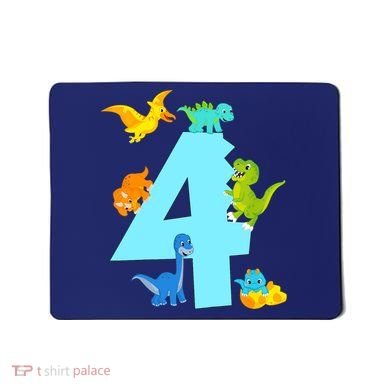 4th Birthday Boy 4 Years Old Dinosaur Toy Dino Mousepad