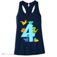 4th Birthday Boy 4 Years Old Dinosaur Toy Dino Women's Tank Top thumb 0