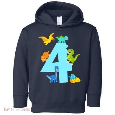 4th Birthday Boy 4 Years Old Dinosaur Toy Dino Toddler Hoodie