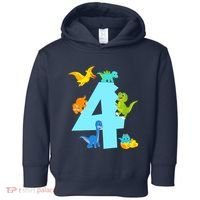 4th Birthday Boy 4 Years Old Dinosaur Toy Dino Toddler Hoodie thumb 0