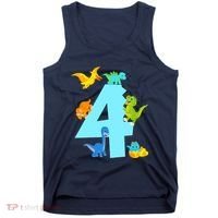 4th Birthday Boy 4 Years Old Dinosaur Toy Dino Tank Top thumb 0