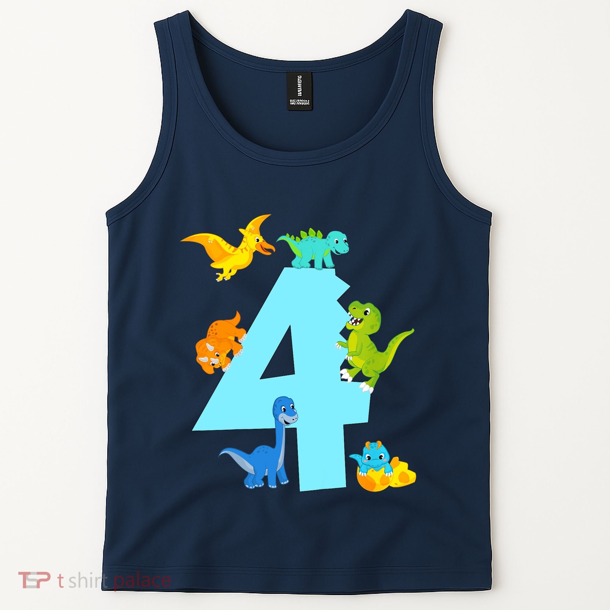 4th Birthday Boy 4 Years Old Dinosaur Toy Dino Tank Top