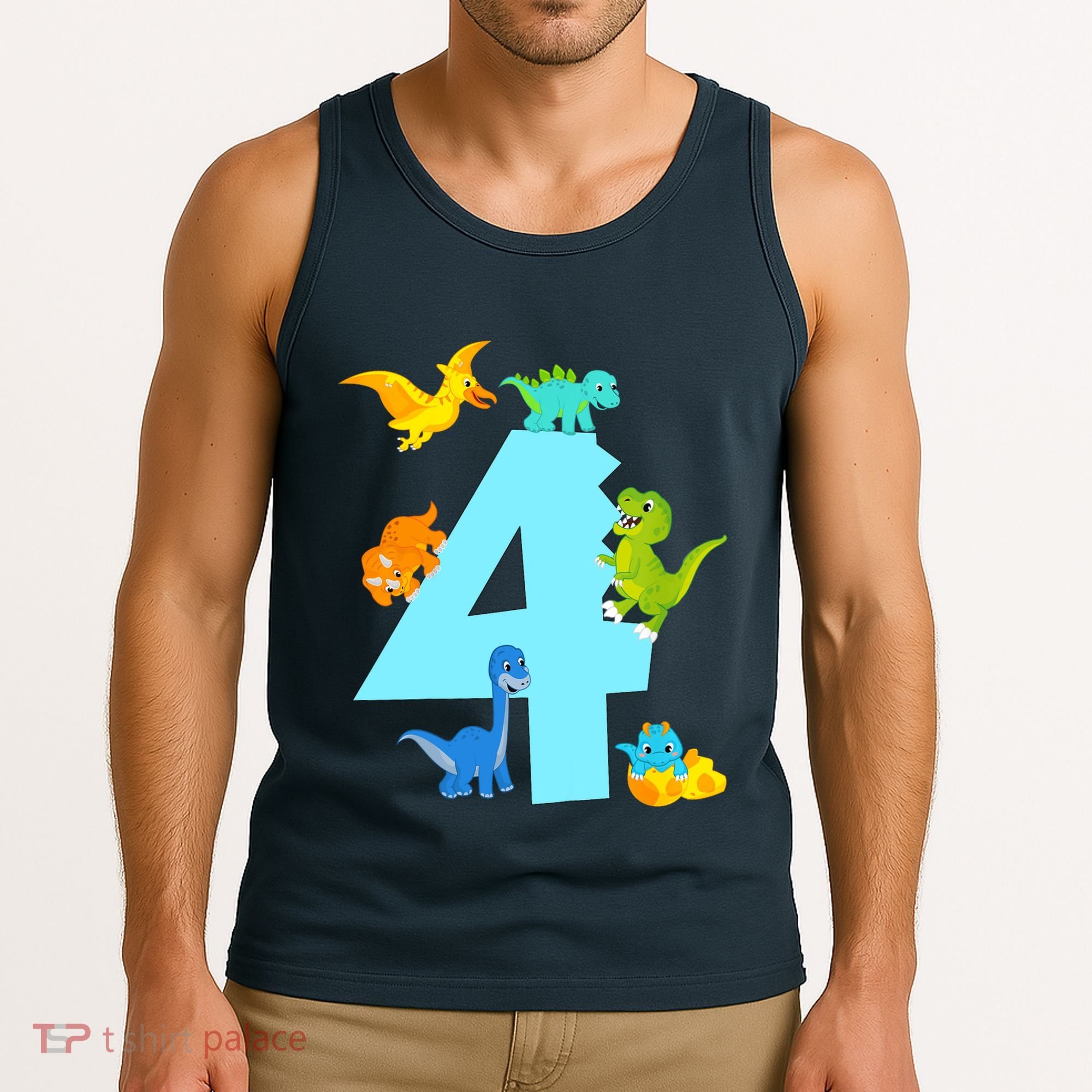 4th Birthday Boy 4 Years Old Dinosaur Toy Dino Tank Top
