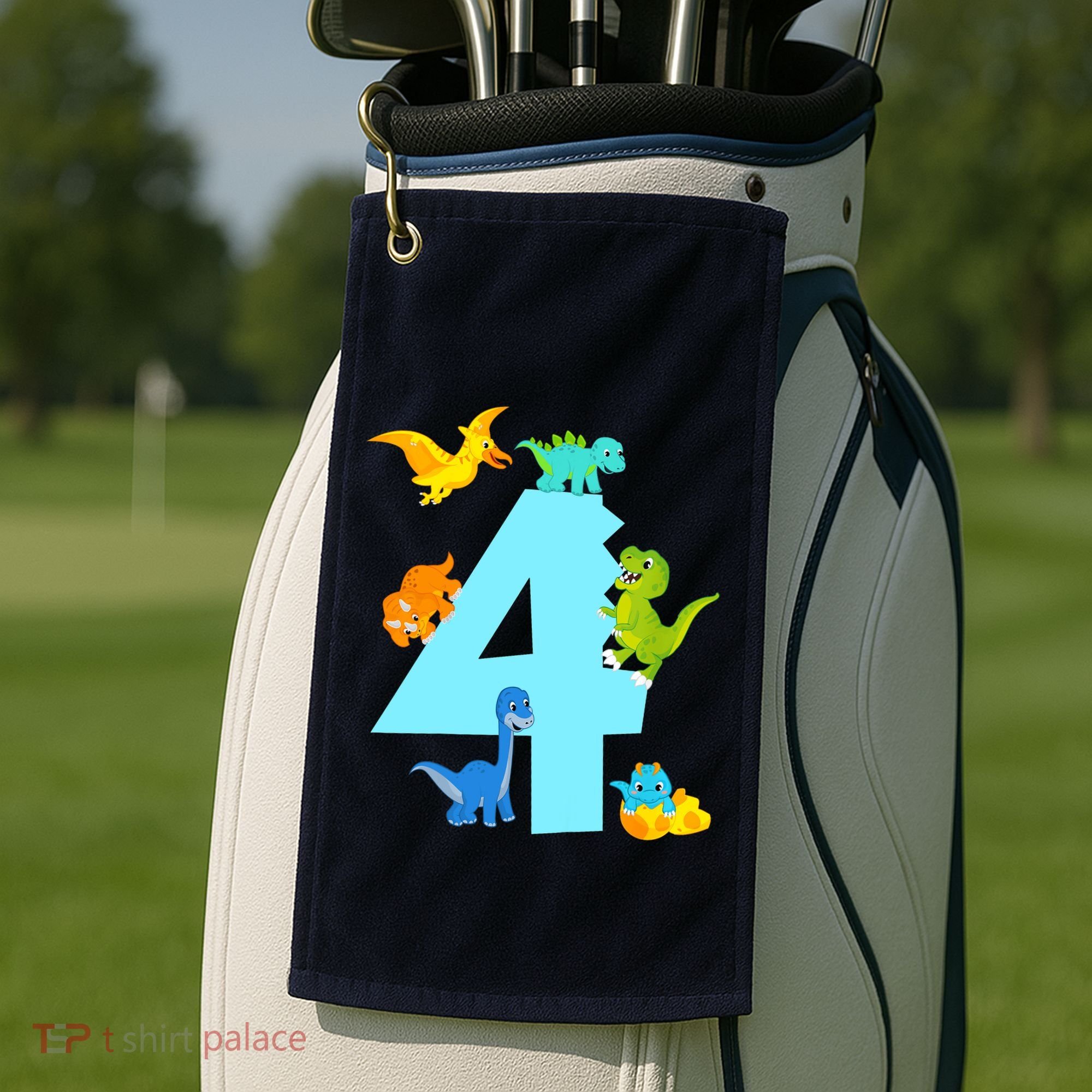 4th Birthday Boy 4 Years Old Dinosaur Toy Dino Golf Towel