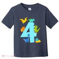 4th Birthday Boy 4 Years Old Dinosaur Toy Dino Toddler T-Shirt thumb 0