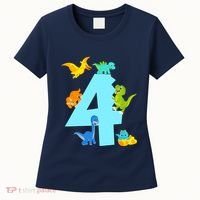 4th Birthday Boy 4 Years Old Dinosaur Toy Dino Women's T-Shirt thumb 0