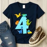 4th Birthday Boy 4 Years Old Dinosaur Toy Dino Women's T-Shirt thumb 3