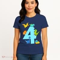 4th Birthday Boy 4 Years Old Dinosaur Toy Dino Women's T-Shirt thumb 4