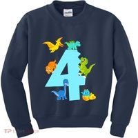 4th Birthday Boy 4 Years Old Dinosaur Toy Dino Kids Sweatshirt thumb 0