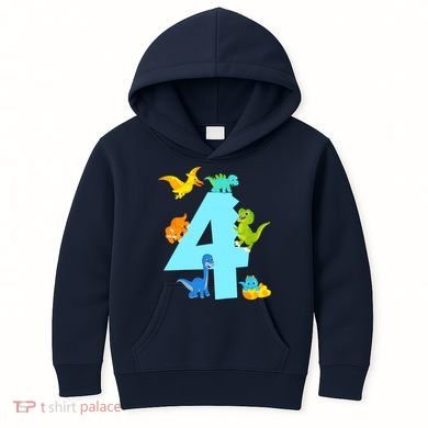 4th Birthday Boy 4 Years Old Dinosaur Toy Dino Kids Hoodie
