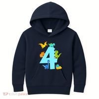 4th Birthday Boy 4 Years Old Dinosaur Toy Dino Kids Hoodie thumb 0