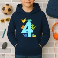 4th Birthday Boy 4 Years Old Dinosaur Toy Dino Kids Hoodie thumb 2
