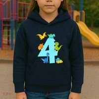 4th Birthday Boy 4 Years Old Dinosaur Toy Dino Kids Hoodie thumb 3