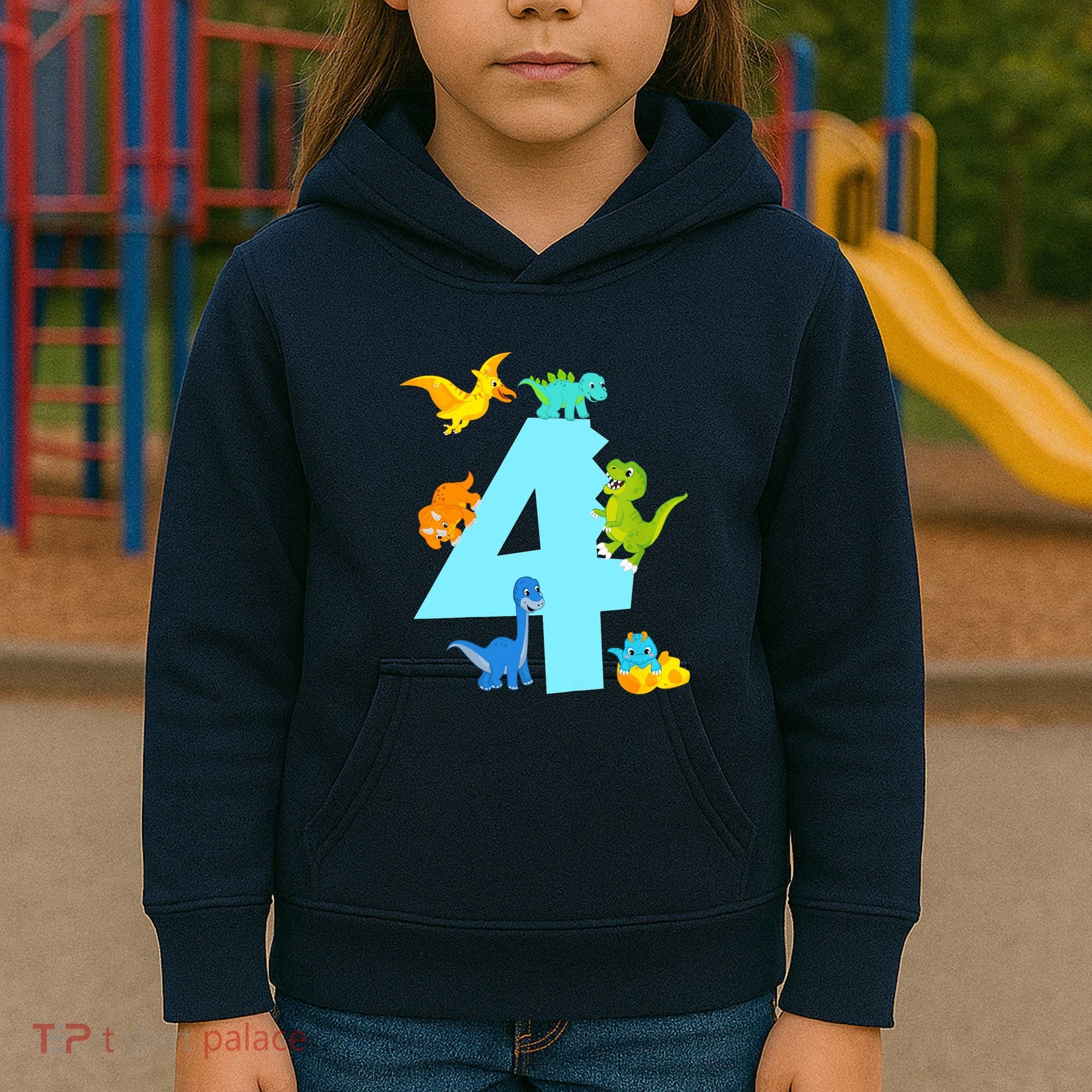4th Birthday Boy 4 Years Old Dinosaur Toy Dino Kids Hoodie