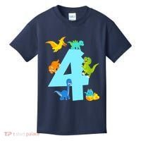 4th Birthday Boy 4 Years Old Dinosaur Toy Dino Kids T-Shirt thumb 0