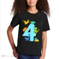 4th Birthday Boy 4 Years Old Dinosaur Toy Dino Kids T-Shirt thumb 2