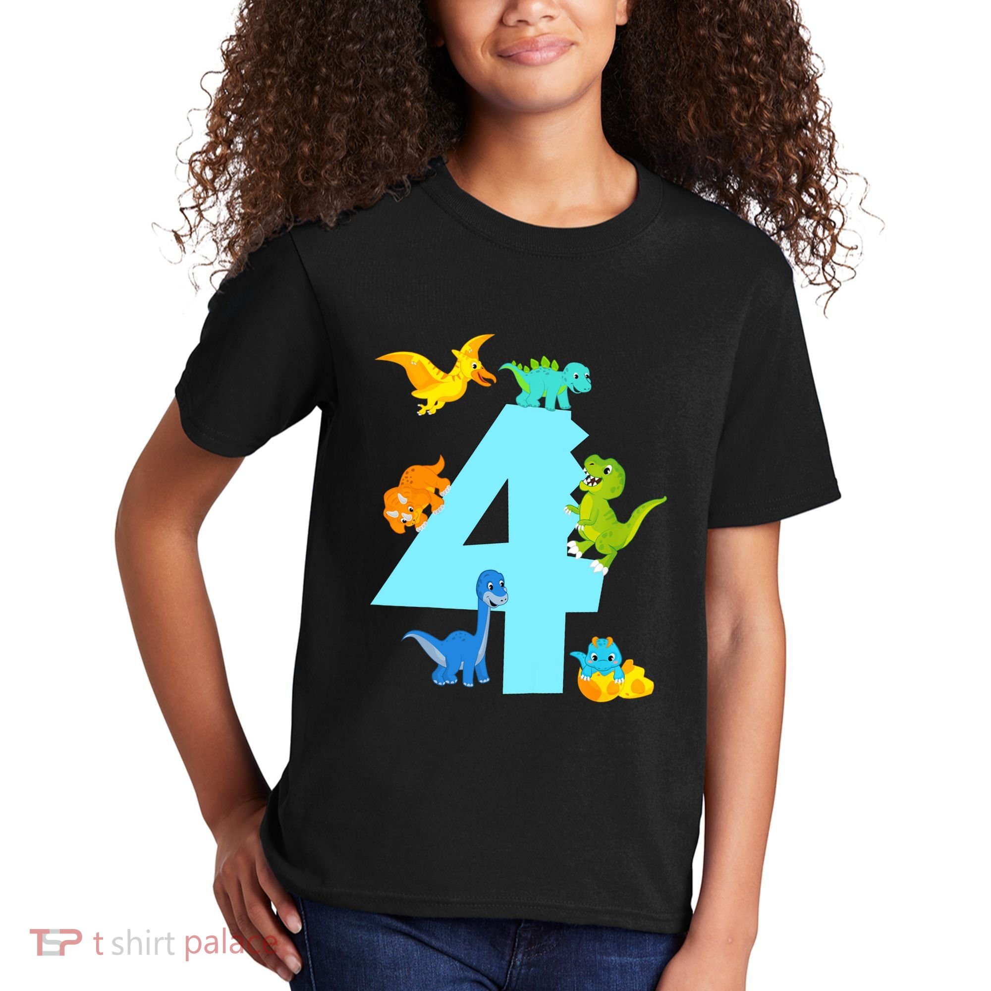 4th Birthday Boy 4 Years Old Dinosaur Toy Dino Kids T-Shirt