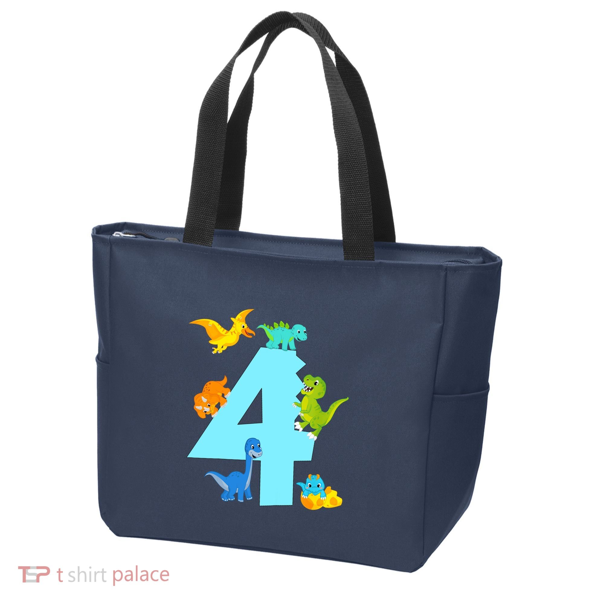 4th Birthday Boy 4 Years Old Dinosaur Toy Dino Tote Bag