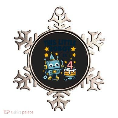 4th Birthday Boy 4 Year Old Robotics Robot 4th Birthday Ornament