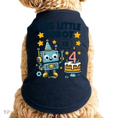 4th Birthday Boy 4 Year Old Robotics Robot 4th Birthday Doggie Tank