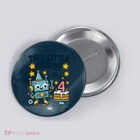 4th Birthday Boy 4 Year Old Robotics Robot 4th Birthday Button thumb 0