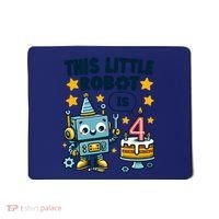 4th Birthday Boy 4 Year Old Robotics Robot 4th Birthday Mousepad thumb 0
