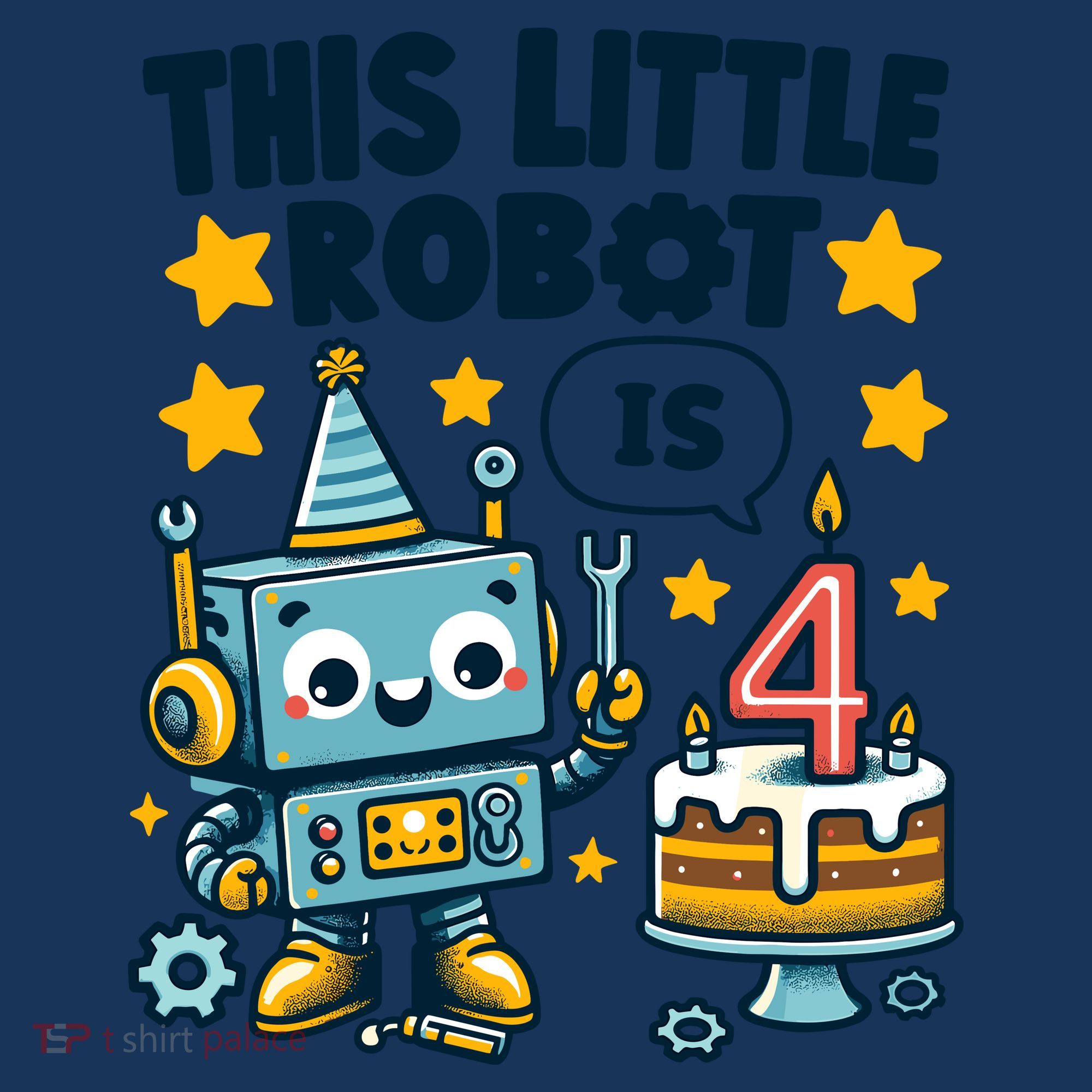 4th Birthday Boy 4 Year Old Robotics Robot 4th Birthday Mousepad