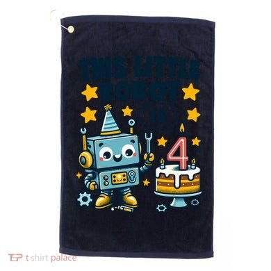 4th Birthday Boy 4 Year Old Robotics Robot 4th Birthday Golf Towel