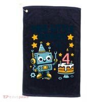 4th Birthday Boy 4 Year Old Robotics Robot 4th Birthday Golf Towel thumb 0