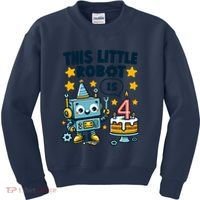 4th Birthday Boy 4 Year Old Robotics Robot 4th Birthday Kids Sweatshirt thumb 0